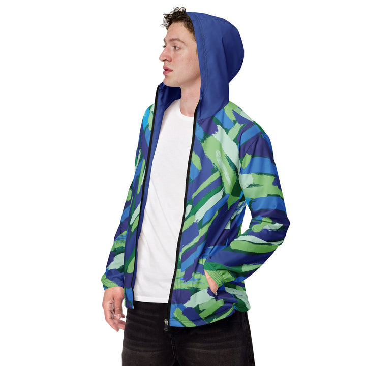 Men’s Windbreaker - Blue-Green Brush