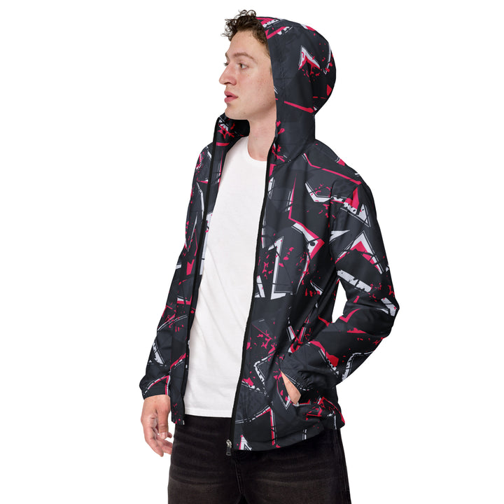 Men’s Windbreaker - Grey-Pink Neon