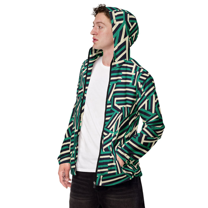 Men’s Windbreaker - Black-Green Maze