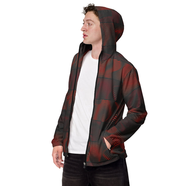 Men’s Windbreaker - Black-Red Illusion