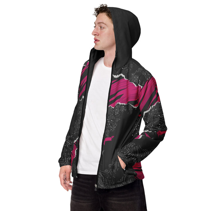 Men’s Windbreaker - Black-Pink Crack