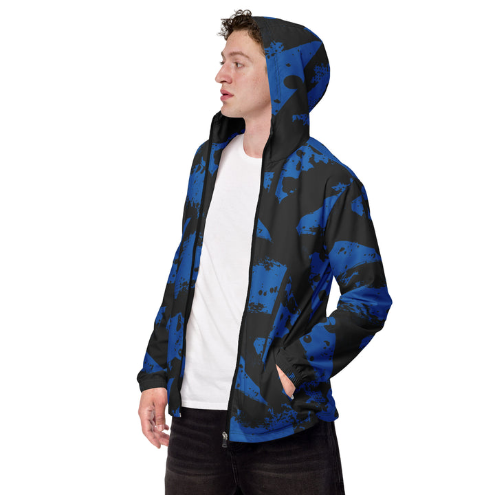 Men’s Windbreaker - Blue-Black Stains