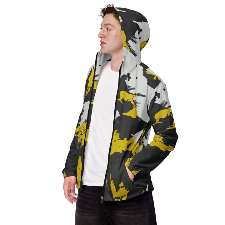 Men’s Windbreaker - Grey-Yellow Grunge