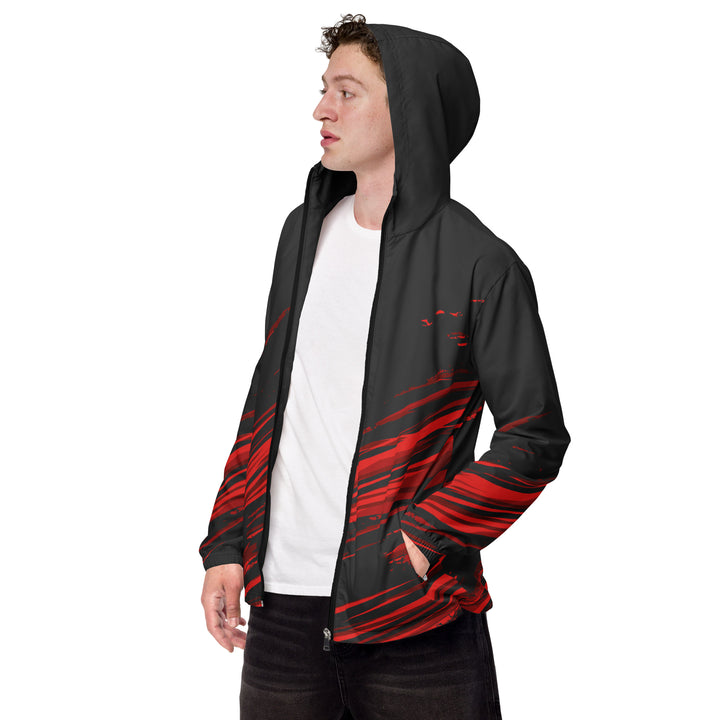 Men’s Windbreaker - Black-Red Ember