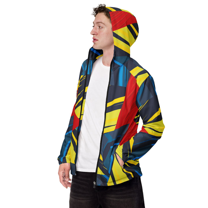 Men’s Windbreaker - Blue-Yellow Geometric