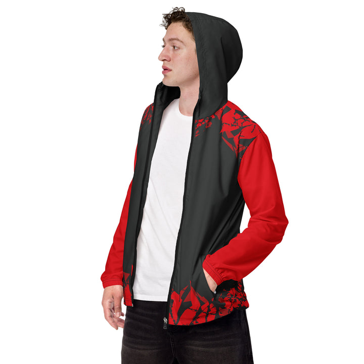 Men’s Windbreaker - Black-Red Fragment