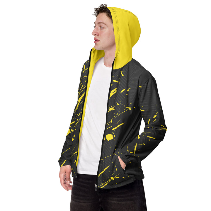 Men’s Windbreaker - Black-Yellow Splash