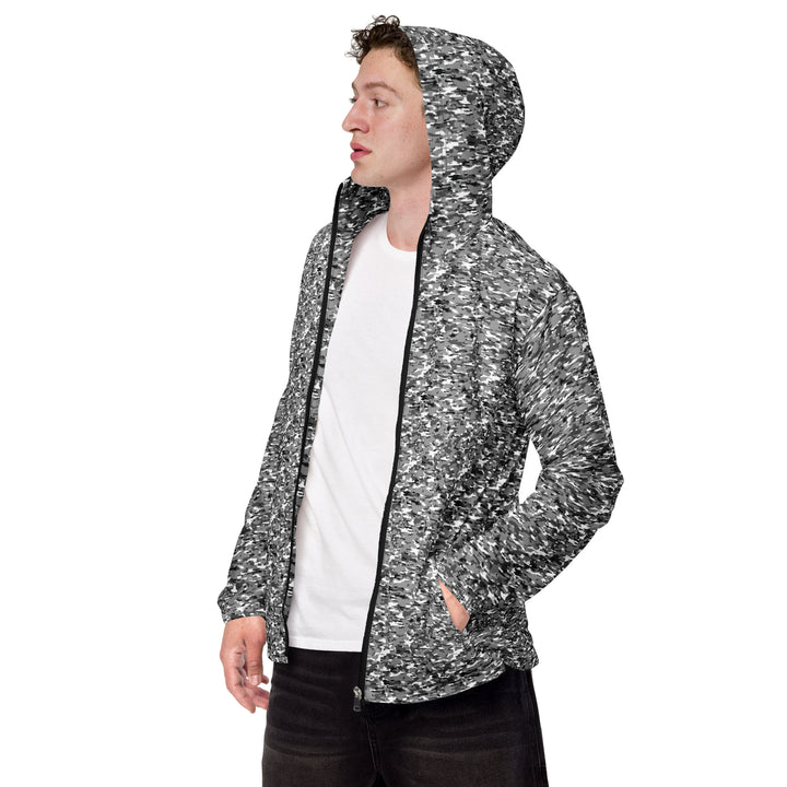 Men’s Windbreaker - Grey-White Camouflage