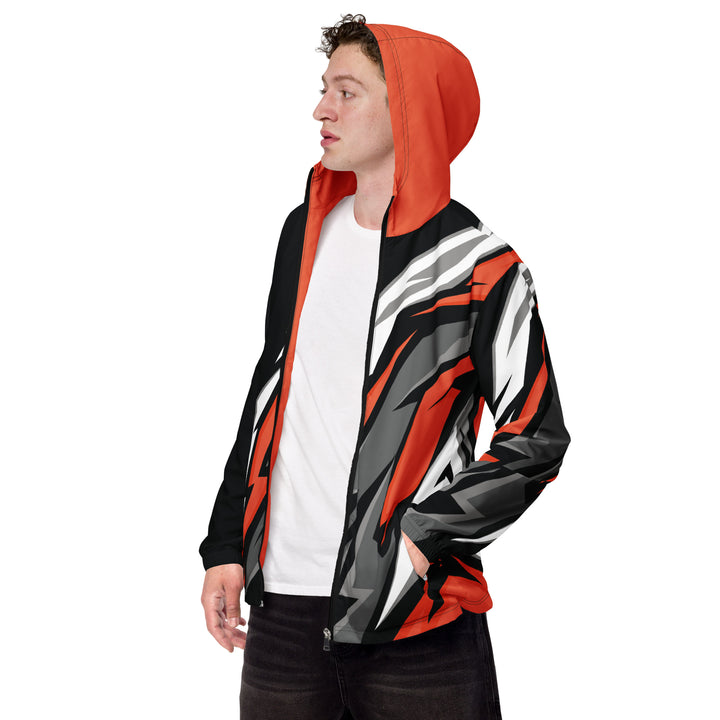 Men’s Windbreaker - Orange-Black Graffiti