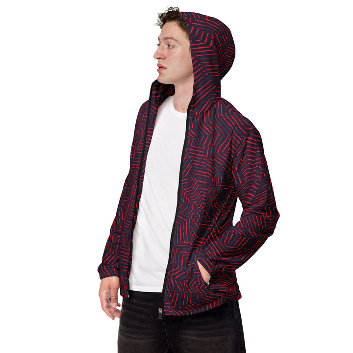 Men’s Windbreaker - Red-Black Illusion