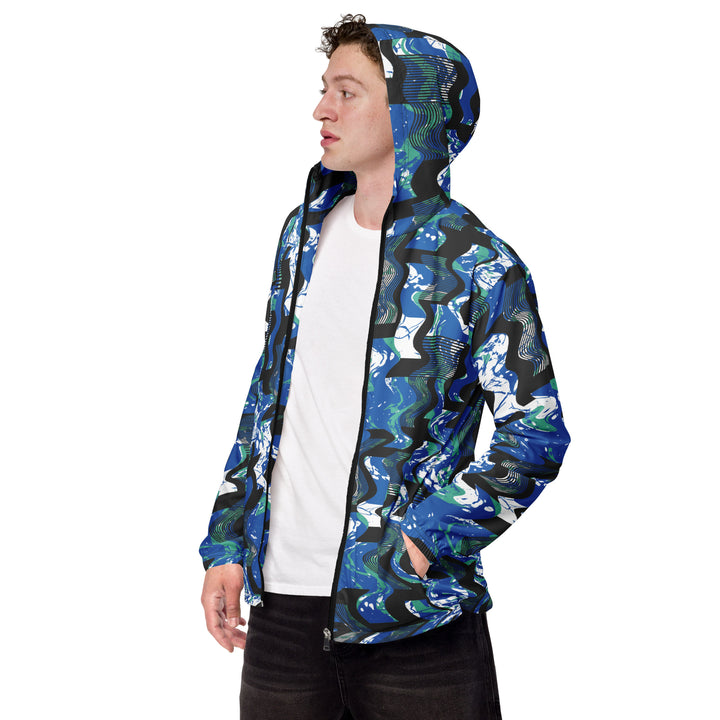 Men’s Windbreaker - Blue-Black Waves