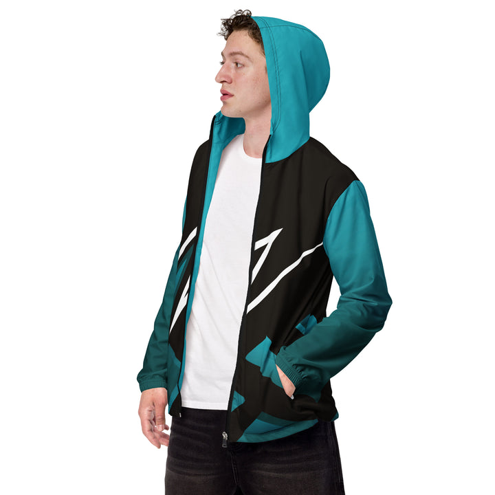 Men’s Windbreaker - Black-Turquoise Flash