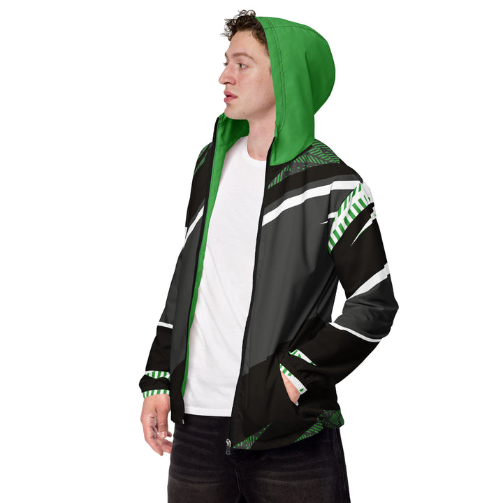 Men’s Windbreaker - Black-Green Stripes