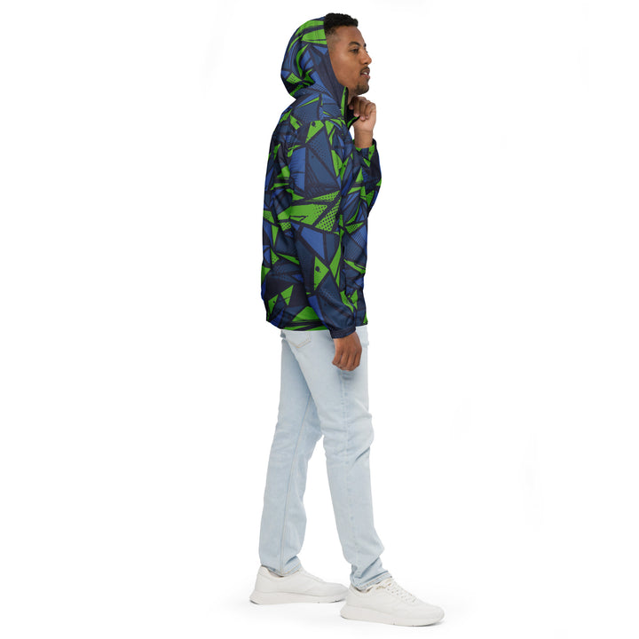 Men’s Windbreaker - Green-Blue Crack