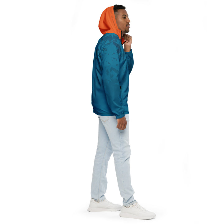 Men’s Windbreaker - Turquoise-Orange Stars