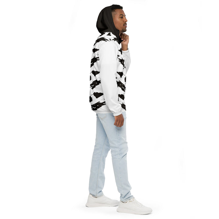 Men’s Windbreaker - White-Black Mesh