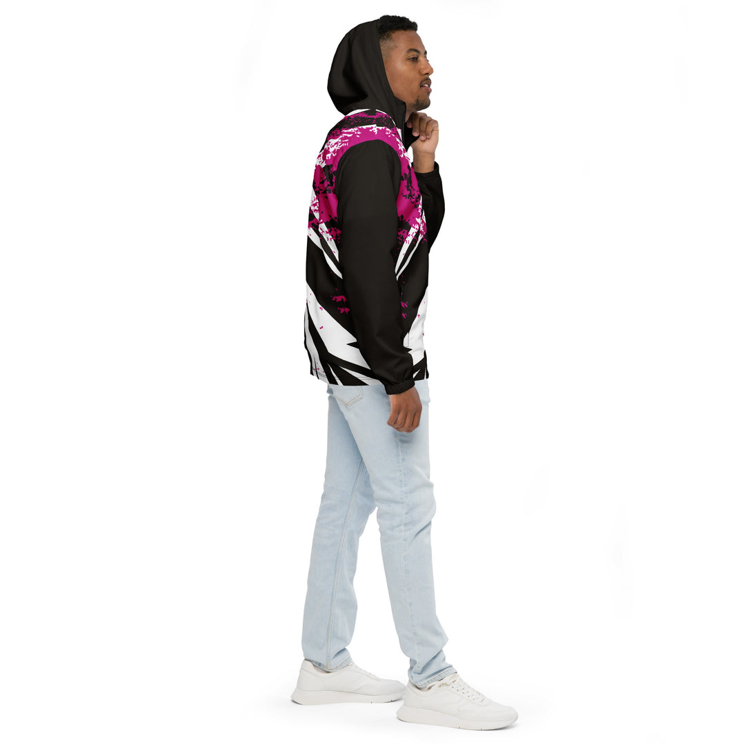 Men’s Windbreaker - Black-Pink Tribal