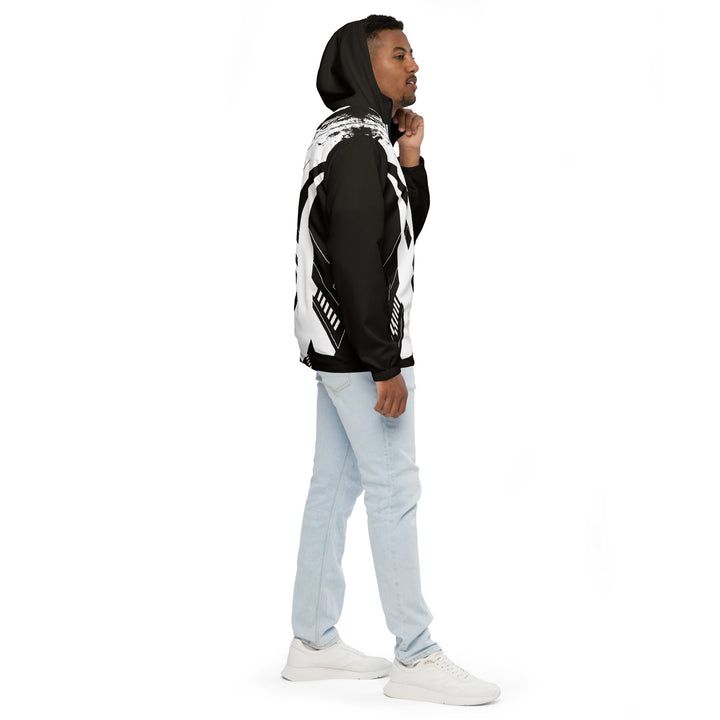 Men’s Windbreaker - White-Black Ribbon