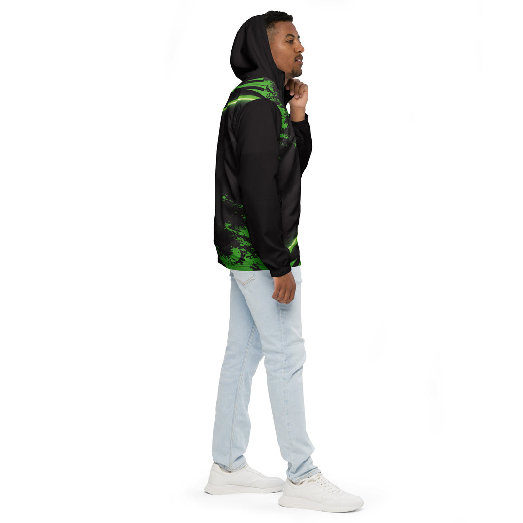 Men’s Windbreaker - Black-Green Spike