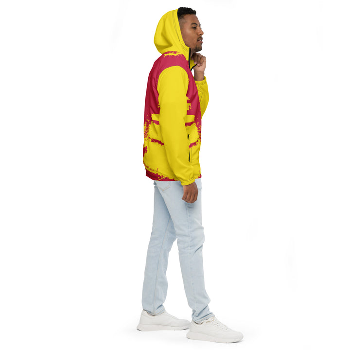 Men’s Windbreaker - Yellow-Red Brush