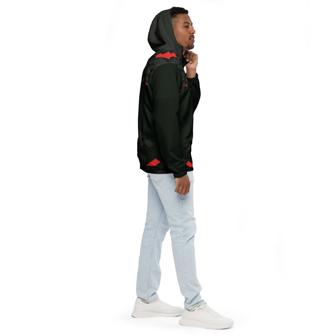 Men’s Windbreaker - Black-Red Side