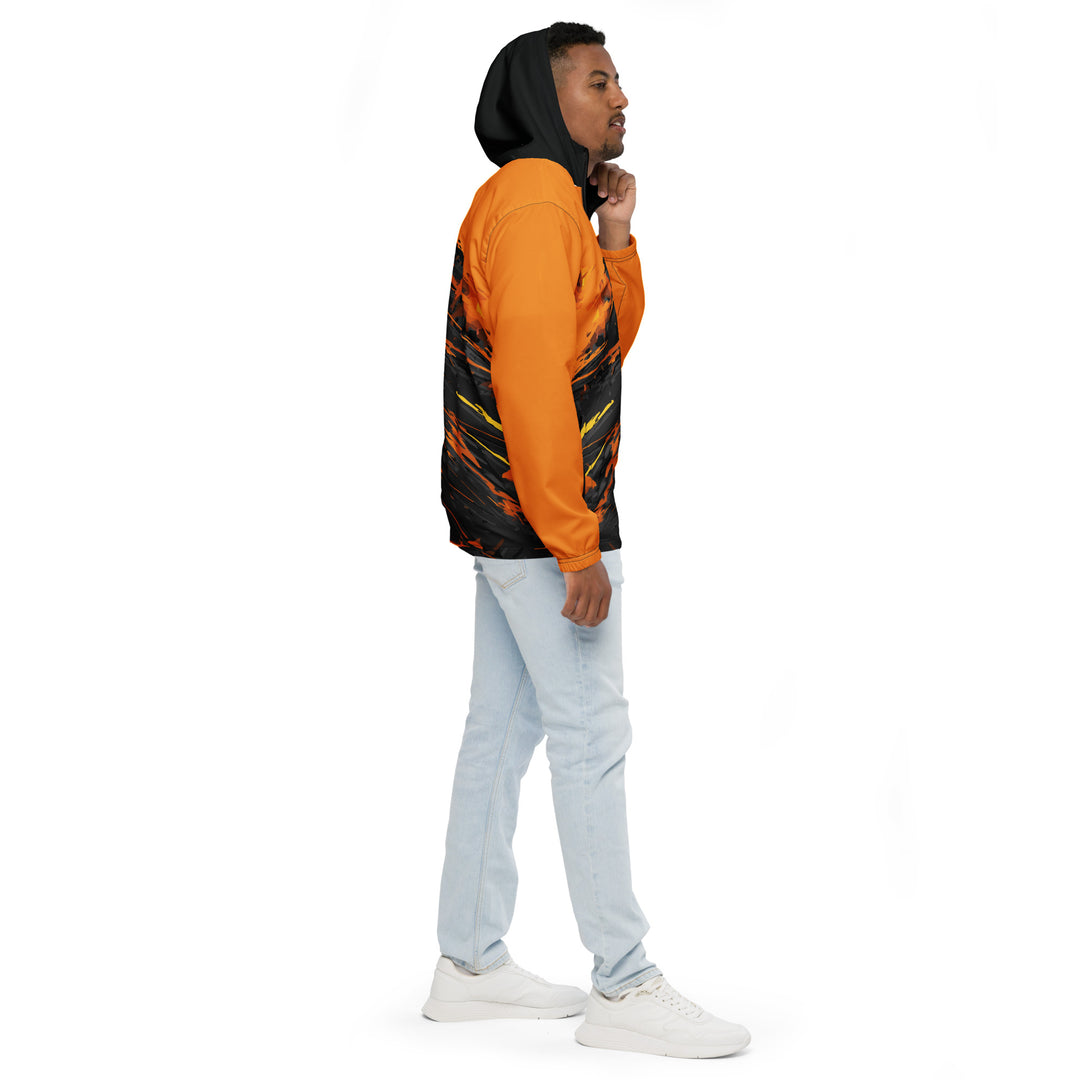 Men’s Windbreaker - Black-Orange Scratch