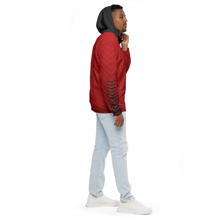 Men’s Windbreaker - Red-Grey Arrow