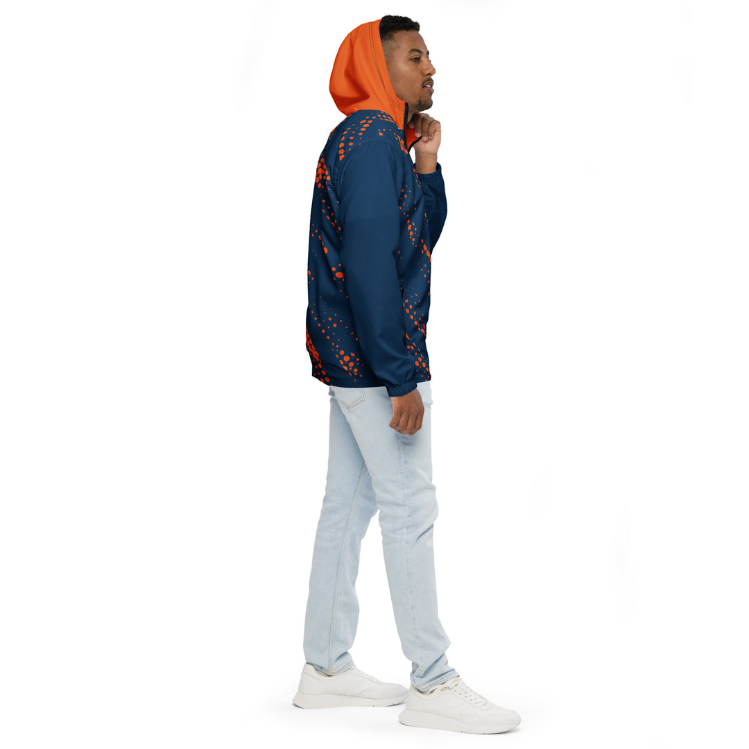 Men’s Windbreaker - Blue-Orange Halftone