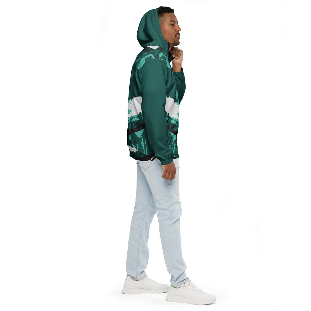 Men’s Windbreaker - Green-White Camouflage