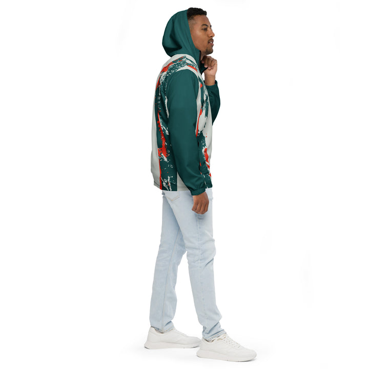 Men’s Windbreaker - Green-Grey Bar