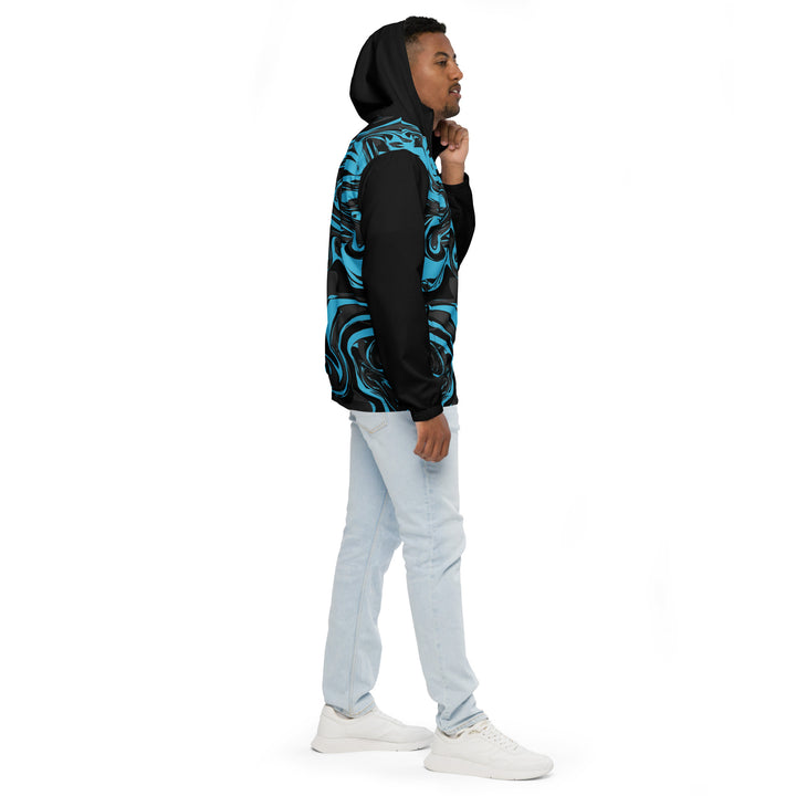 Men’s Windbreaker - Black-Blue Bluff