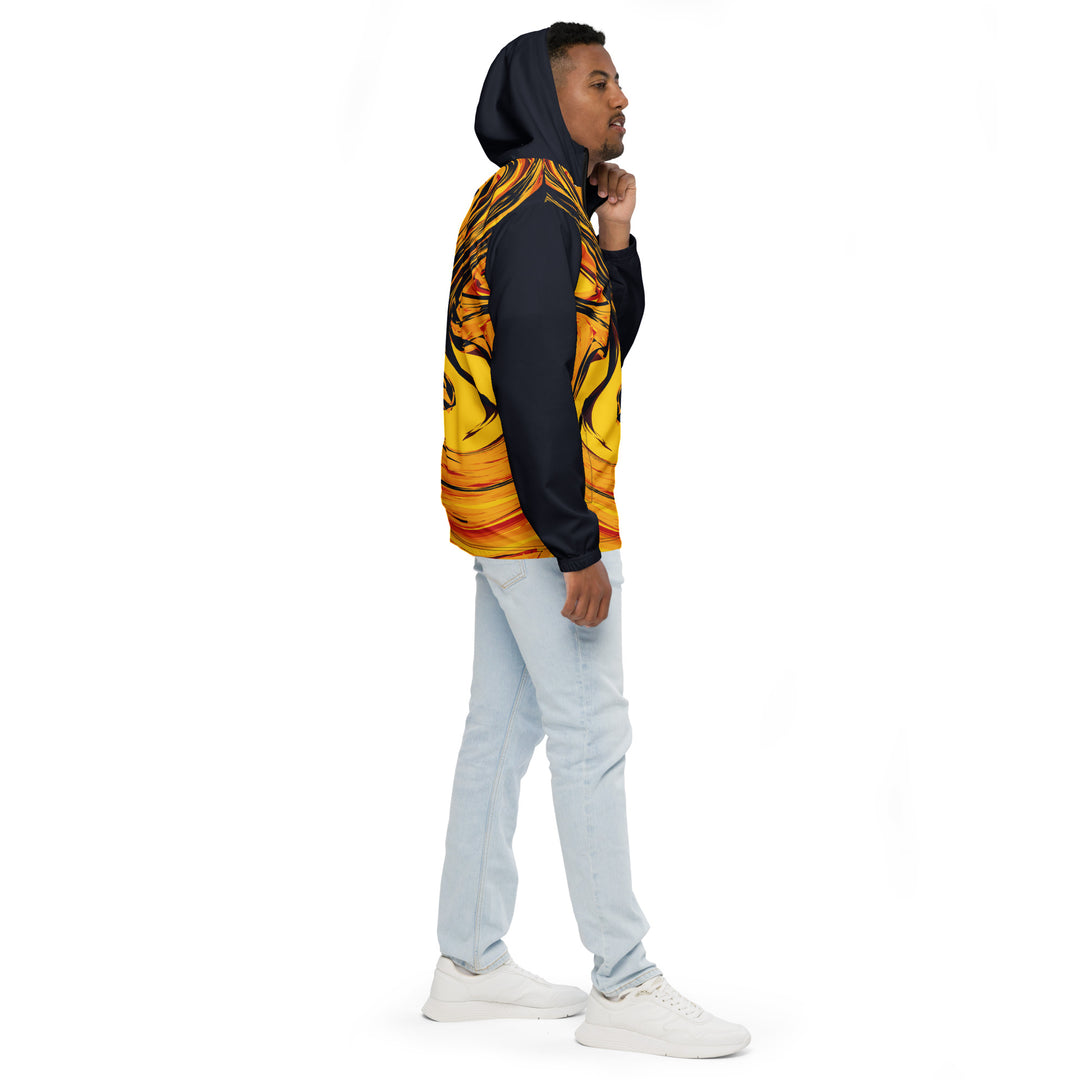 Men’s Windbreaker - Orange-Black Lava