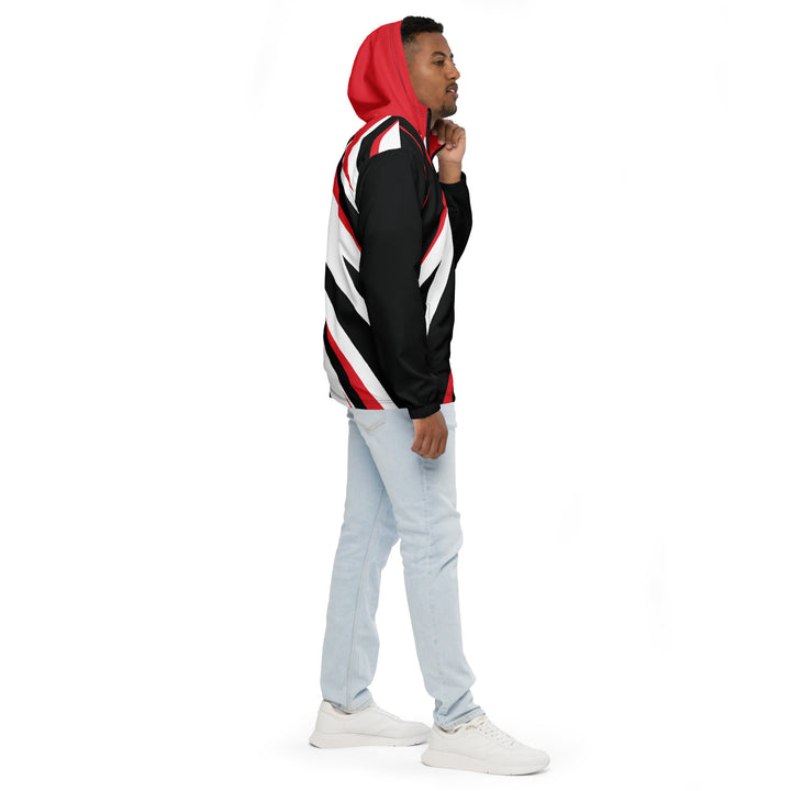 Men’s Windbreaker - Black-Red Bolt