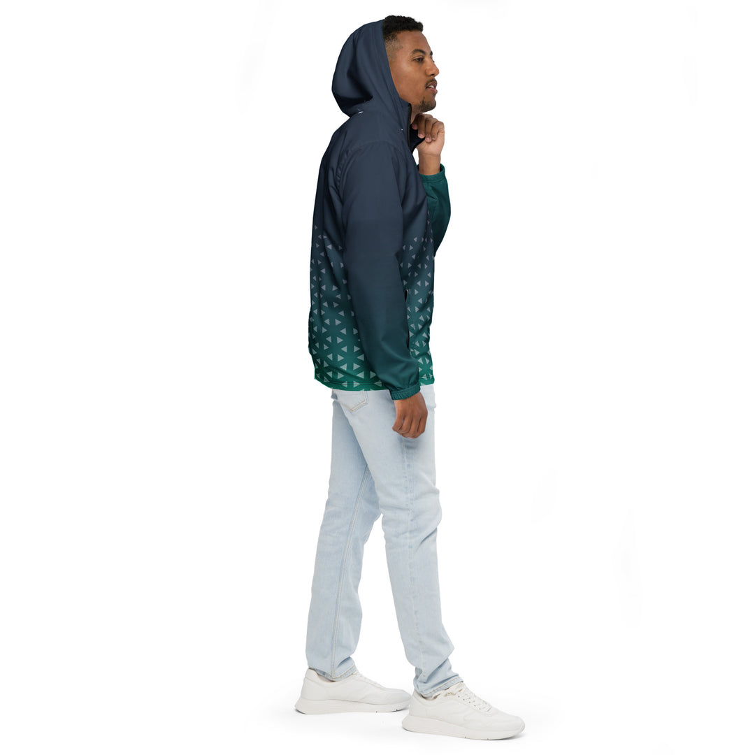 Men’s Windbreaker - Turquoise-Grey Zoom