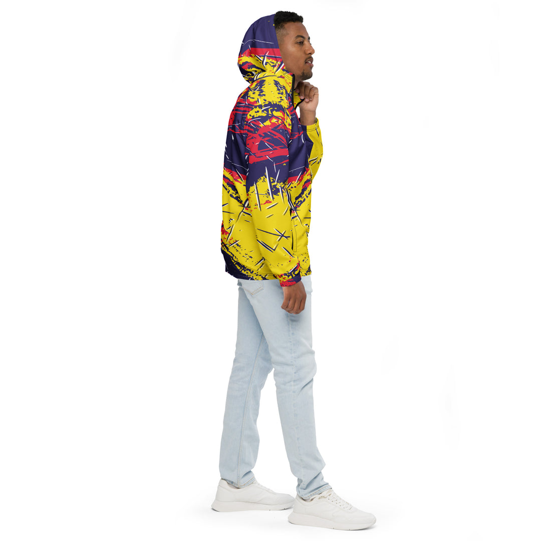 Men’s Windbreaker - Purple-Yellow Stream