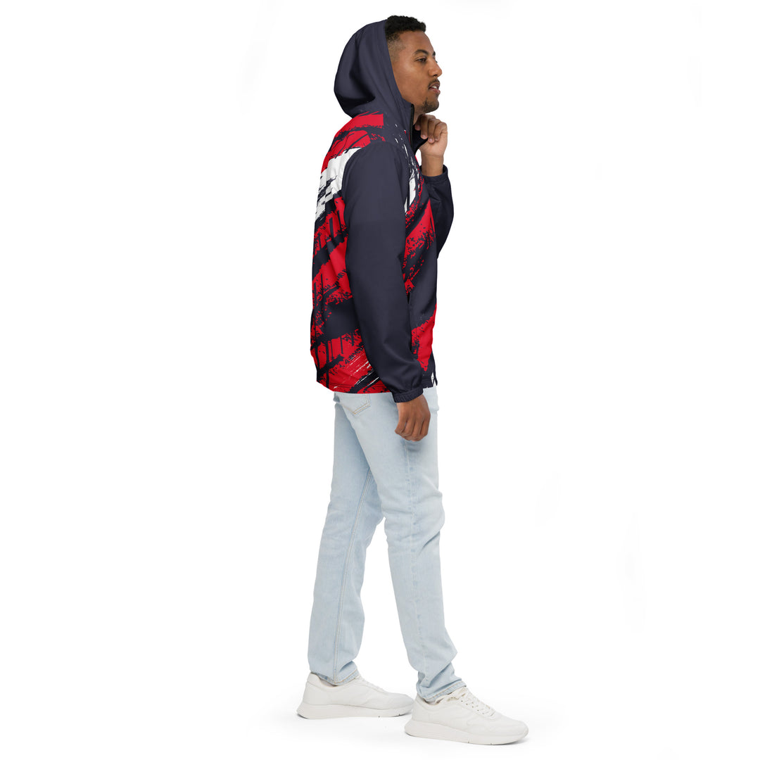 Men’s Windbreaker - Grey-Red Rush