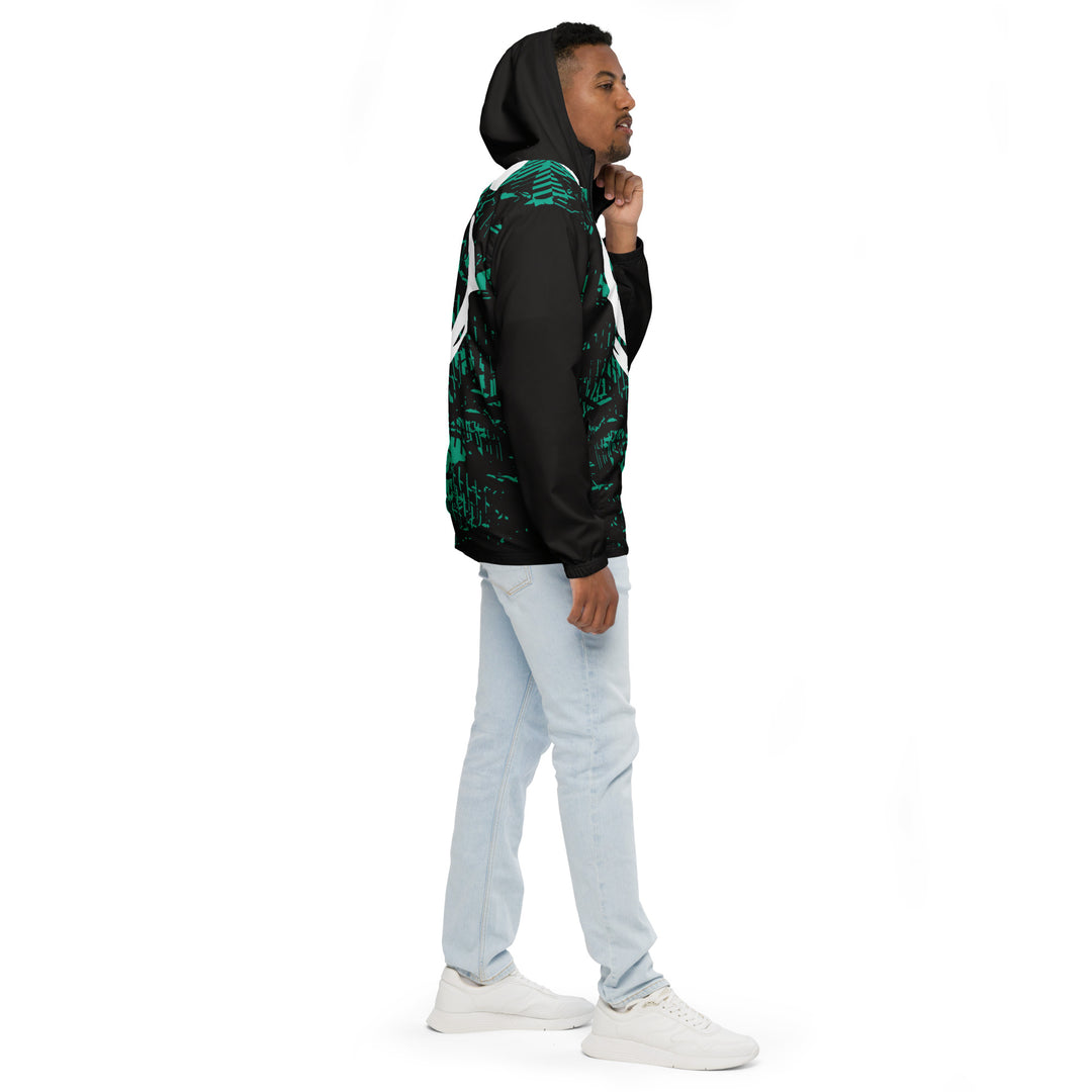 Men’s Windbreaker - Black-Green Rescue