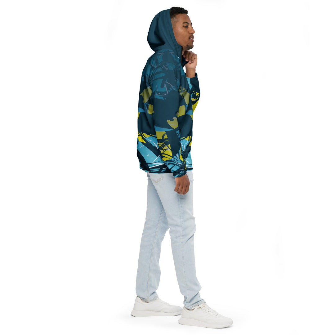 Men’s Windbreaker - Blue-Yellow Loop