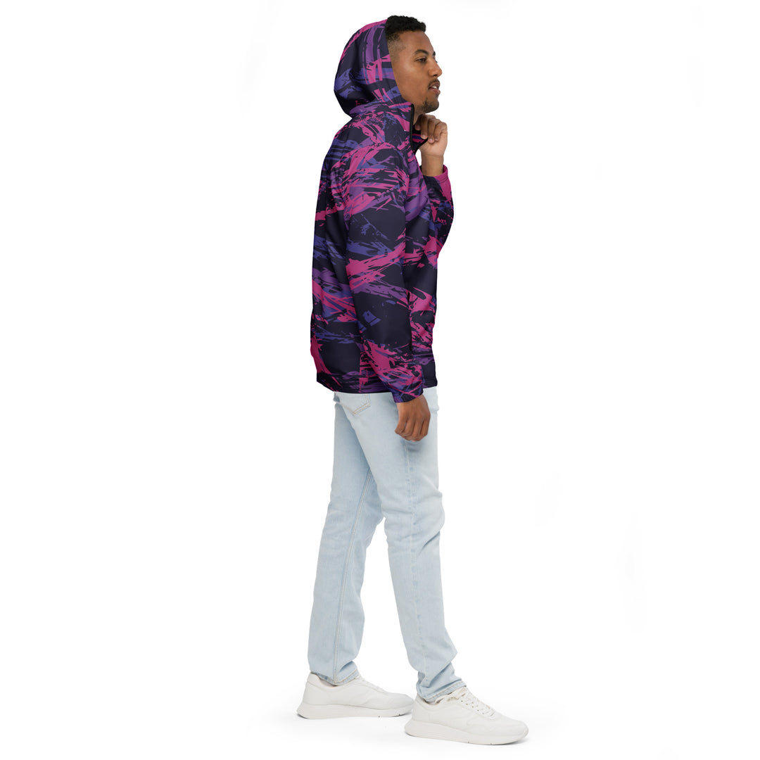 Men’s Windbreaker - Purple-Pink Script