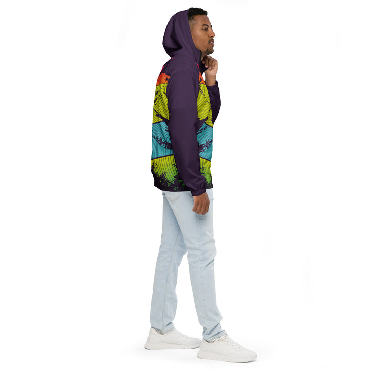 Men’s Windbreaker - Blue-Green Curve