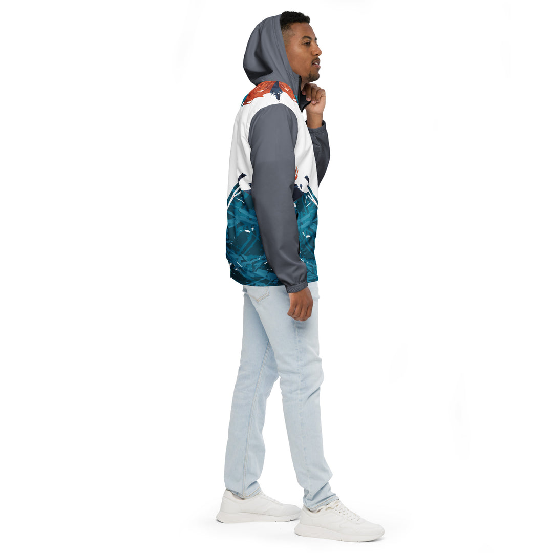 Men’s Windbreaker - Turquoise-White Split