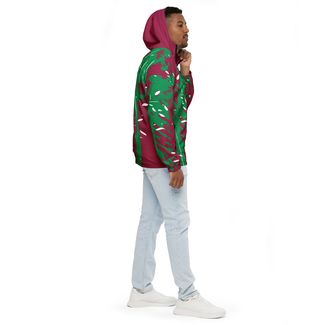 Men’s Windbreaker - Red-Green Piece