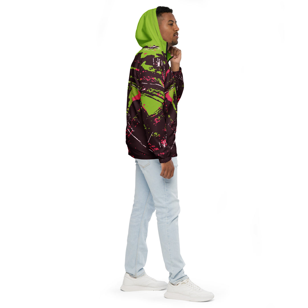 Men’s Windbreaker - Green-Pink Stir