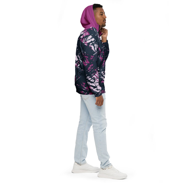 Men’s Windbreaker - Blue-Pink Distract