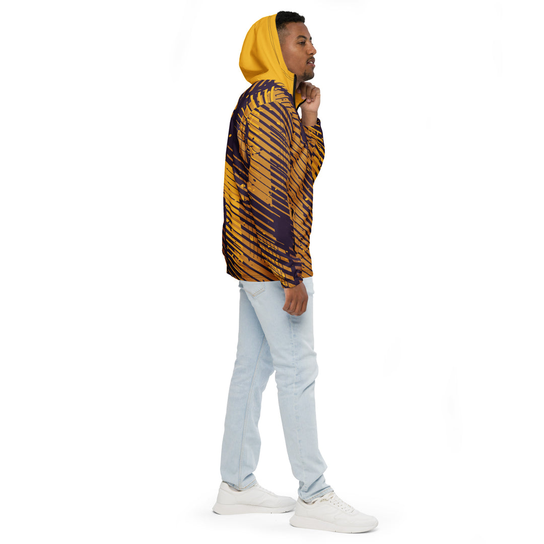 Men’s Windbreaker - Yellow-Purple Tracks