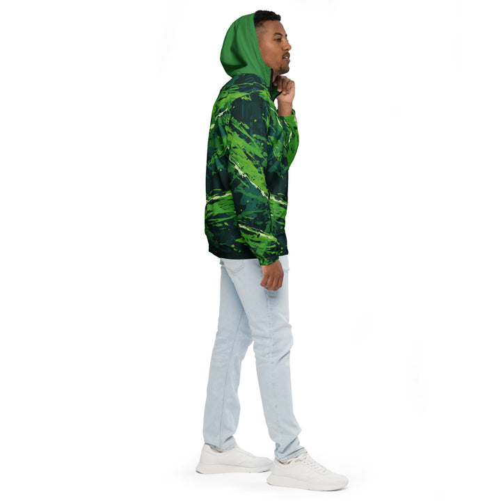 Men’s Windbreaker - Green Eruption