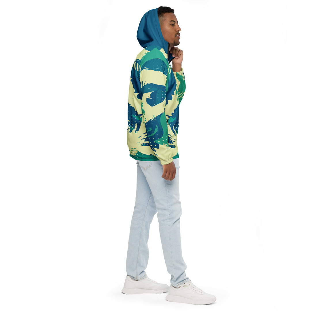 Men’s Windbreaker - Green-Beige Woods