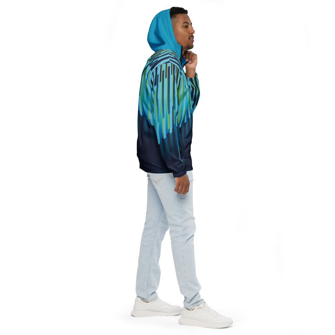 Men’s Windbreaker - Blue-Green Fence