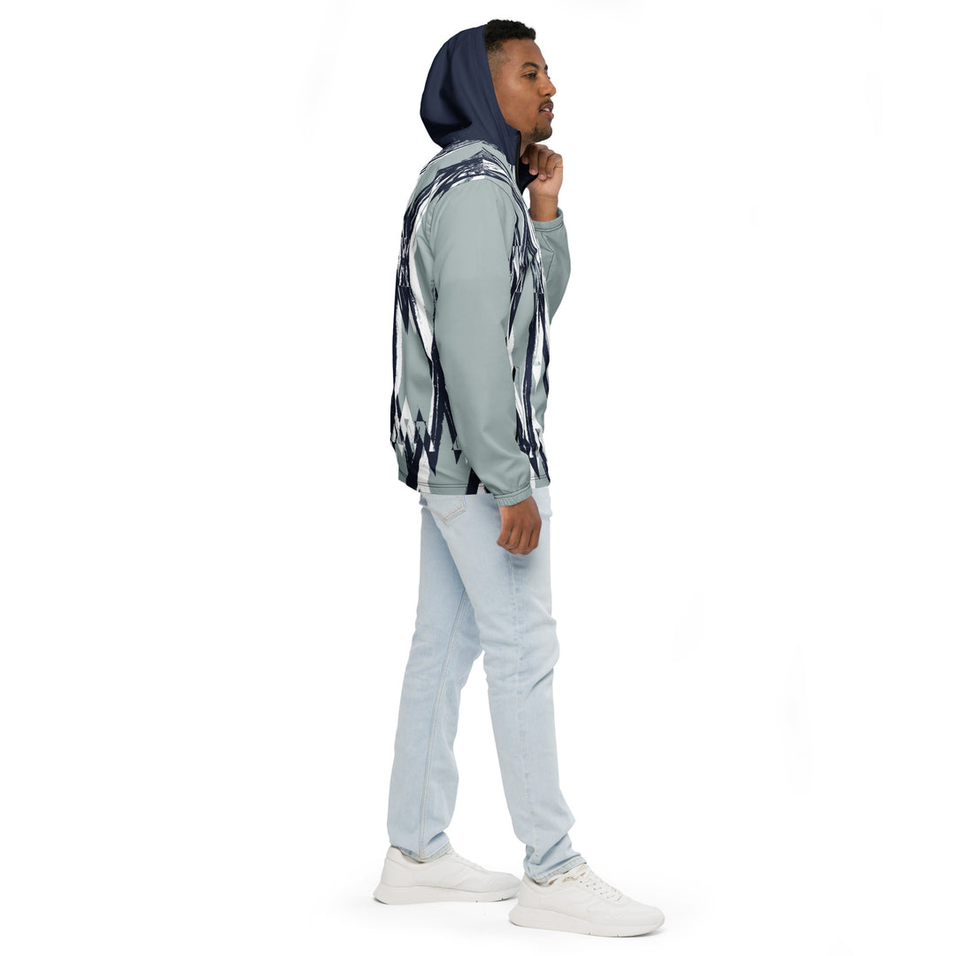 Men’s Windbreaker - White-Blue Wire