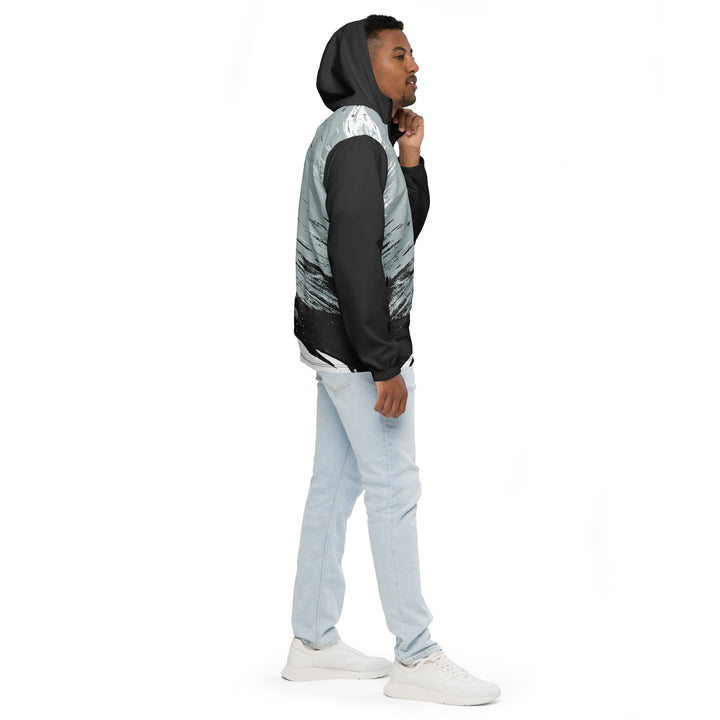 Men’s Windbreaker - White-Black Brush